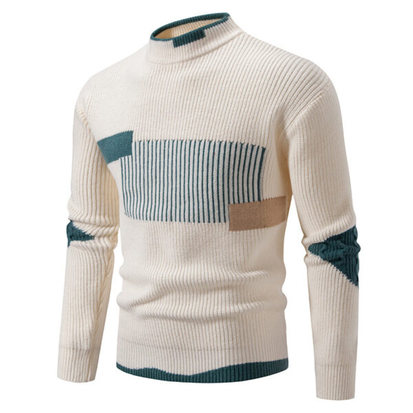 Men's Fashion Trend Multicolor Woven Cotton Velvet Sweater - Image 5