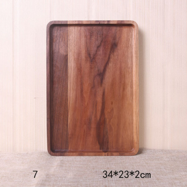 Japanese Style Wooden Black Walnut Rectangular Dinner Plate - Image 10