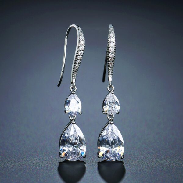 RAKOL Simple Long Exquisite Water Drop Zircon  Female Simple Banquet All-match Earrings - Image 5