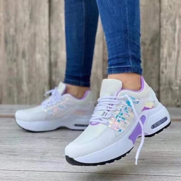 Lace Up Sneakers Women Wedge Heel Running Sports Shoes - Image 6