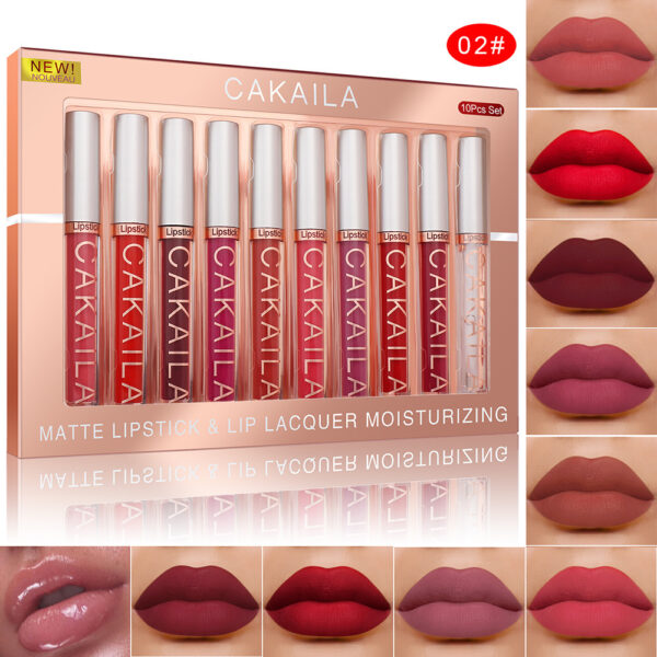 Pack Of 10 Matte Nonstick Cup Waterproof Lip Gloss - Image 4