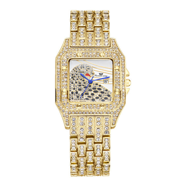 Square Full Star Leopard Diamond Women's Watch Quartz Women's Watch - Image 8