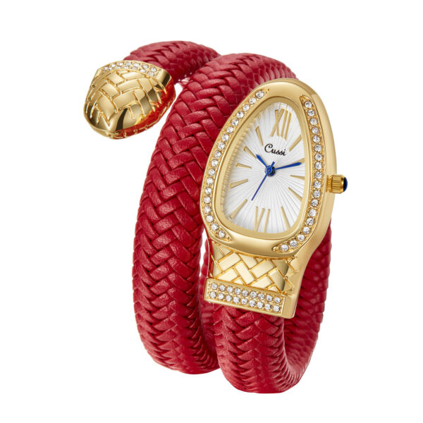 Snake Watch Fashion Quartz Watch Diamond Leather Strap - Image 6