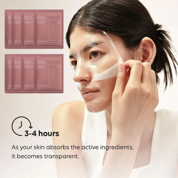 Deep Collagen Overnight Mask The Real Collagen Facial Sheet Masks With Low Molecular Weight Collagen For Elasticity Firming - Image 8