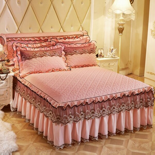 Quilted Lace Bed Skirt Thickened Plus Cotton Bedspread Single Piece Simmons Bed Cover Bed Circumference 1.8m Bed - Image 10