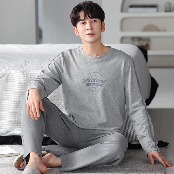 Pajamas Men's Cotton Long Sleeve - Image 5