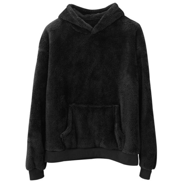 Double-sided Velvet Hooded Sweater Men's Plush Sweatshirt With Pockets - Image 6