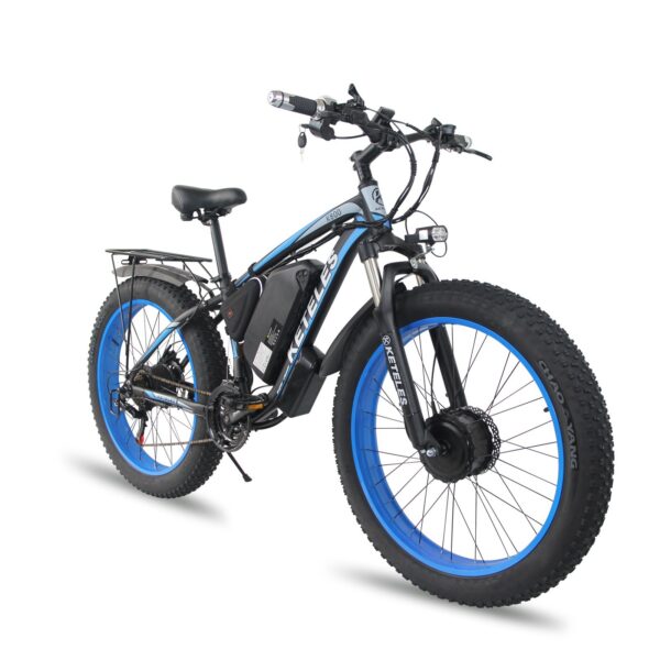 Front And Rear Dual Motor Electric Bicycle 21 Speed Oil Brake Lithium Battery - Image 2