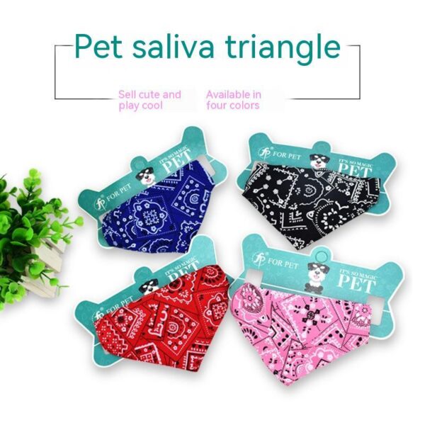 Pet's Saliva Towel Polyester Printed Small Dogcat Retractable Collar Triangular Binder - Image 6