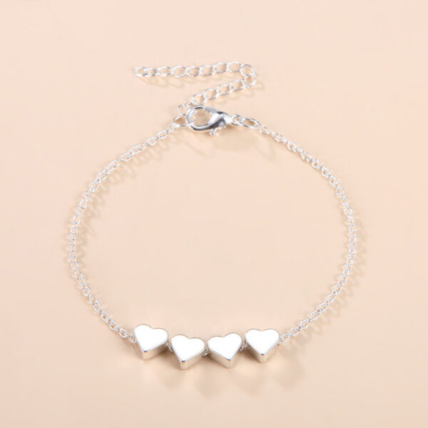 Fashion Jewelry Exquisite New Korean Fashion Temperament Simple Thin Chain Heart Bracelet For Women Girls Birthday Party Jewelry Gift - Image 3