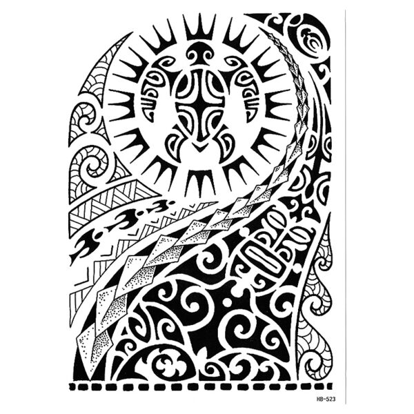 Totem Owl Series Flower Arm Tattoo Sticker - Image 4