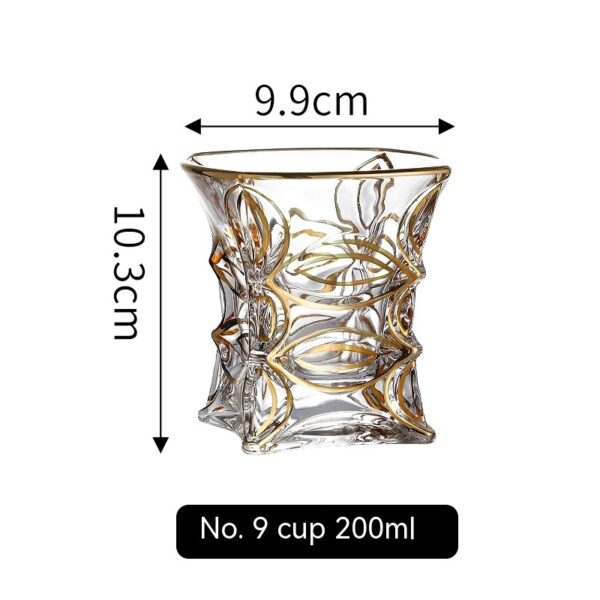 Golden Trim Gold Line Wine Glass Whiskey Decoration Cup - Image 4