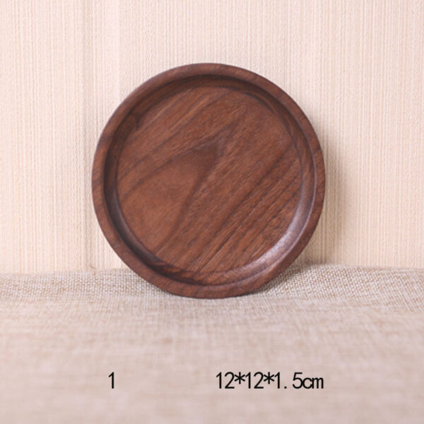 Japanese Style Wooden Black Walnut Rectangular Dinner Plate - Image 4