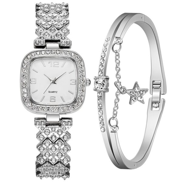 Women's Diamond Watch Bracelet Two-piece Set - Image 3