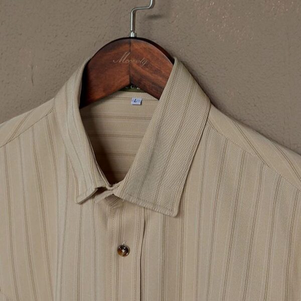 Spring And Autumn Vintage Striped Shirt Men - Image 3