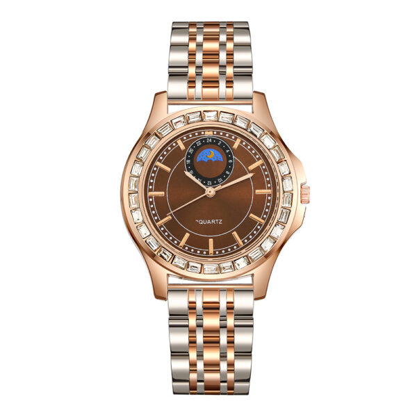 Lady Temperament Simple Rhinestone Steel Strap Watch - Image 8