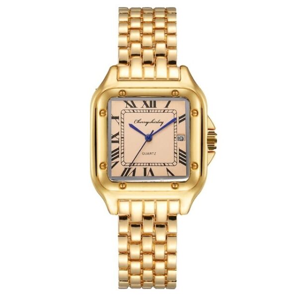 Fashion Stainless Steel Square Simple Design Couple Quartz Watch - Image 7