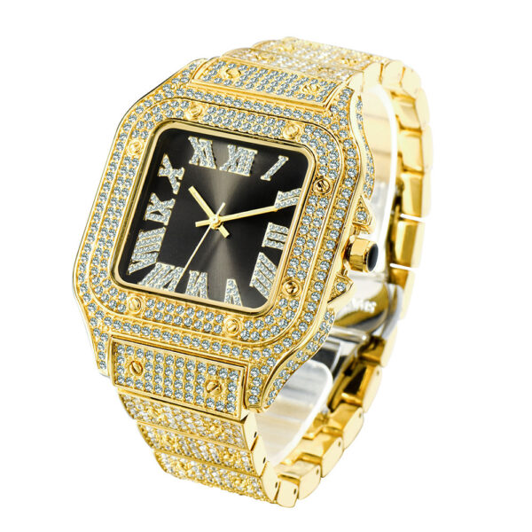 Fashion Hip Hop Diamond Full Diamond Square Men's Watch - Image 6