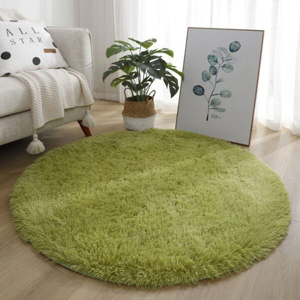 Tie Dye Silk Carpet Long Hair Round Bedroom Thickened Floor Mat - Image 7