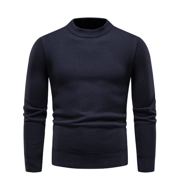 Sweater Men's Fleece-lined Thick Round Neck Sweater - Image 2