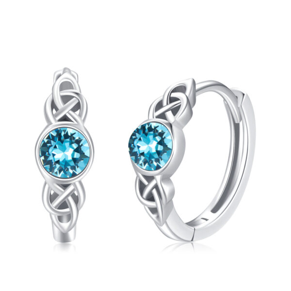 Hypoallergenic Sterling Silver Celtic Moonstone Hoop Earrings As For Women - Image 6