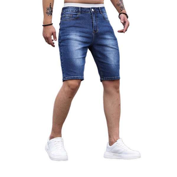 Men's Three-color Stretch Tight Denim Shorts - Image 3