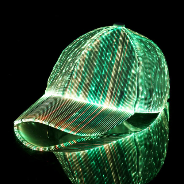 Luminous Baseball Cap New Breathable LED Light Fiber Fluorescent Cap Outdoor Sun-poof Peaked Cap Cross-border - Image 5