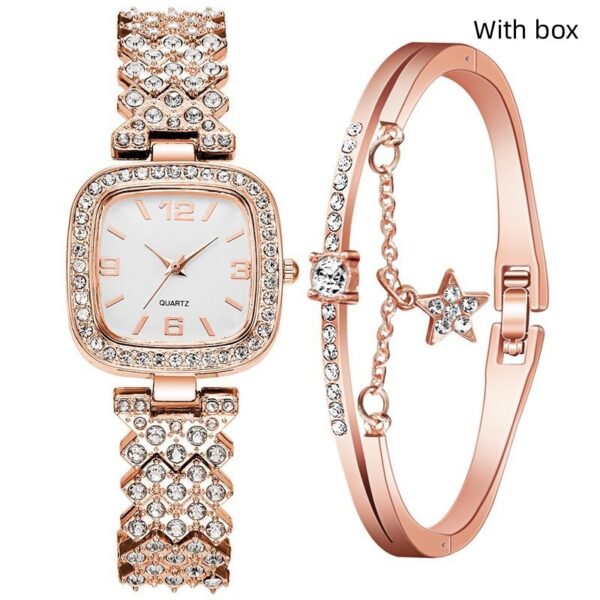 Women's Diamond Watch Bracelet Two-piece Set - Image 7