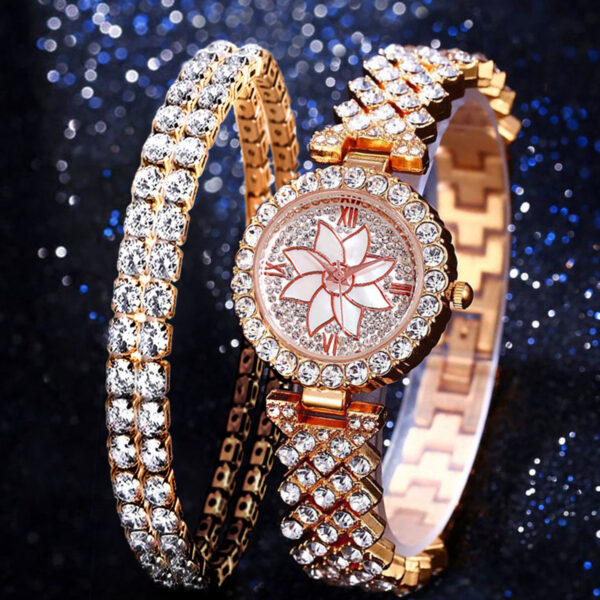 Fashion Temperament Diamond Starry Bracelet Watch Lady Creative Gift Set - Image 6