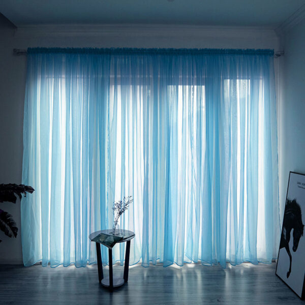 Simple And Modern Balcony Solid Color Gauze Curtain - Image 6