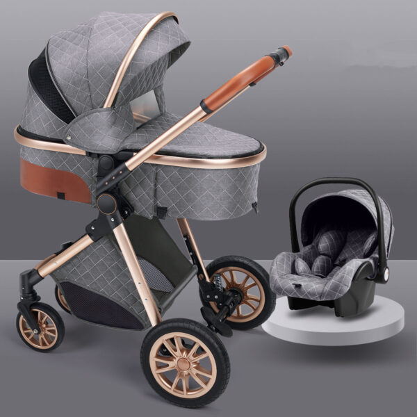 Lightweight Folding Two Way Shock Absorbing Newborn Baby Stroller - Image 6