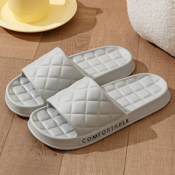 Men's Home Slippers With Plaid Design Soft-soled Silent Indoor Floor Bathing Slippers Women House Shoes Summer - Image 9