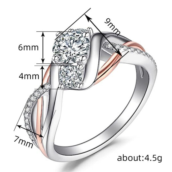 Zircon Shiny Ring For Women Fashion Geometry Pattern - Image 5