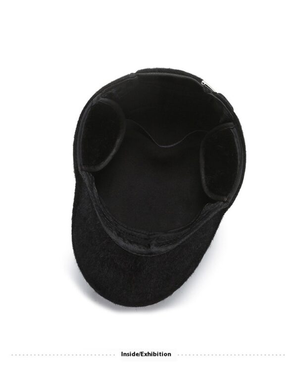 Fleece-lined Earflaps Mink-like Flat-top Cap Leisure Cold-proof Thermal Cotton Hat - Image 9