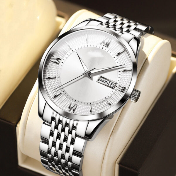 Men's Fashion Automatic Mechanical Waterproof Double Calendar Watch - Image 2