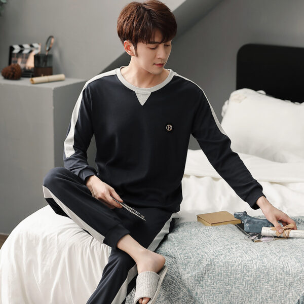 Pajamas Men's Cotton Long Sleeve - Image 7