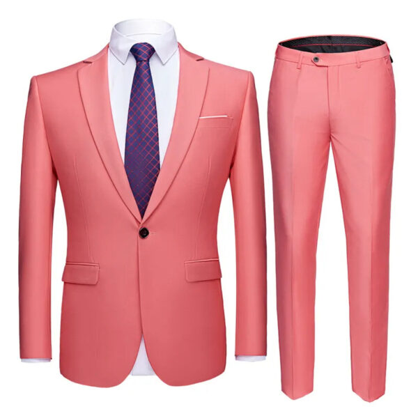 Solid Color Two-piece Plus Size Men's Suit - Image 4