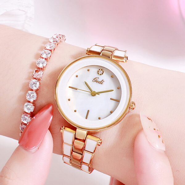 Ladies Watch Korean Style Trendy Student White Quartz - Image 7