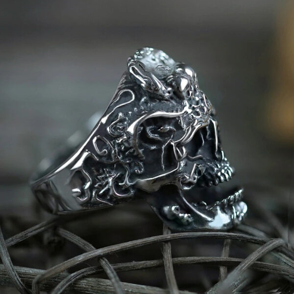 Jewelry Skull Head Ring Male Rock Gothic - Image 3