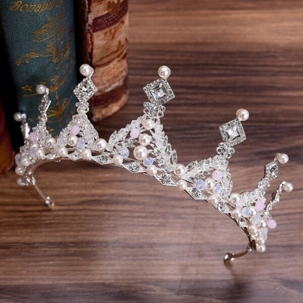 Korean Style Bridal Crown Earring Set - Image 3