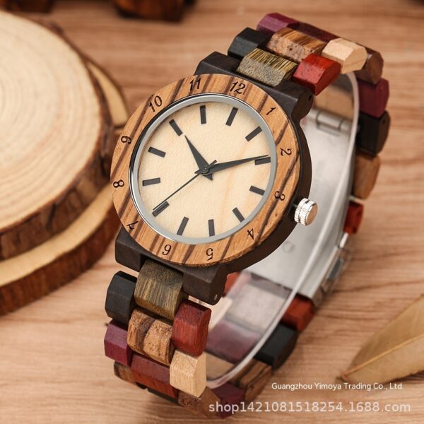 Classic Women's Colorful Elk Quartz Wooden Watch - Image 5