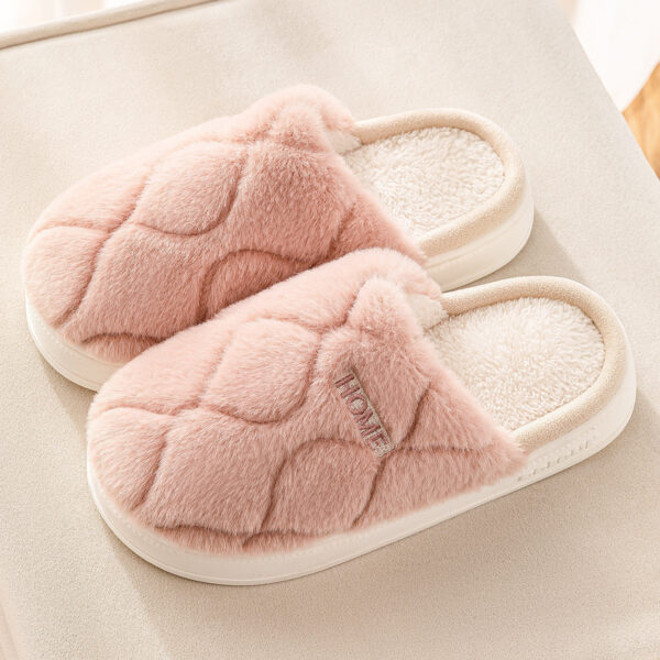 Plush Slippers Winter For Women Indoor Floor Bedroom Home Slipper Warm Solid House Shoes Men Couple - Image 8