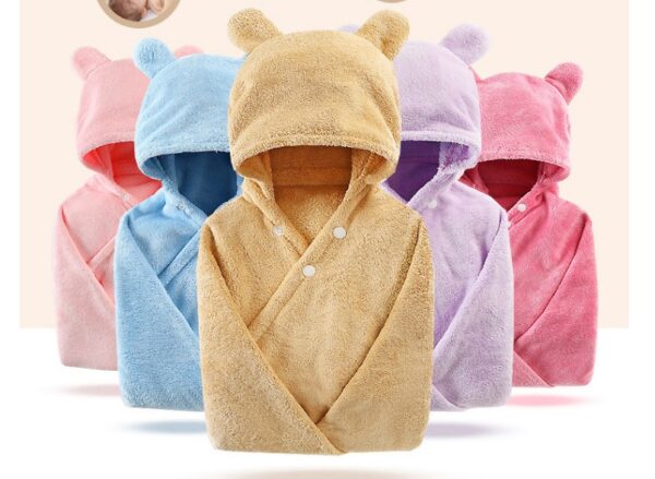 Cotton baby care hooded bath towel - Image 7