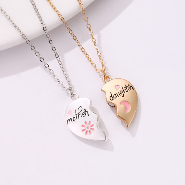 2PCS Set Jewelry Mother Daughter Necklace Matching Heart Magnetic Pendant Fashion Gifts For Mother's Day - Image 6