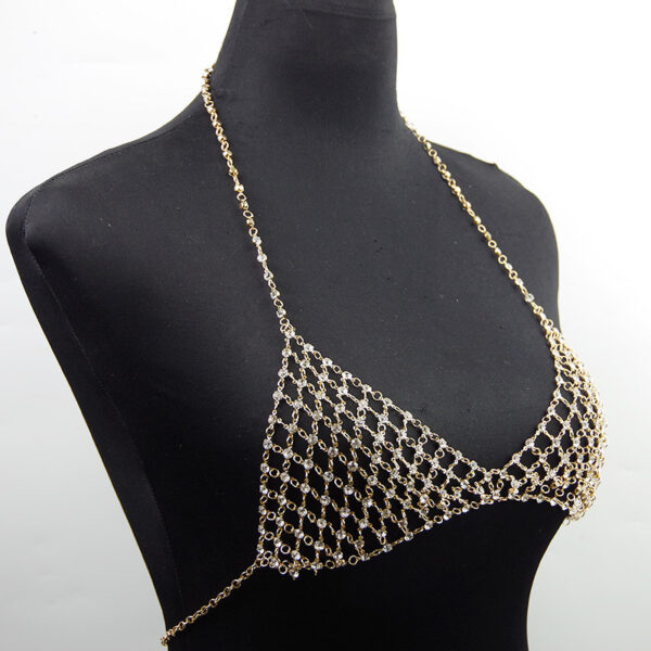 Leisure Nightclub Body Chains Artificial Diamond Chest Necklace - Image 4