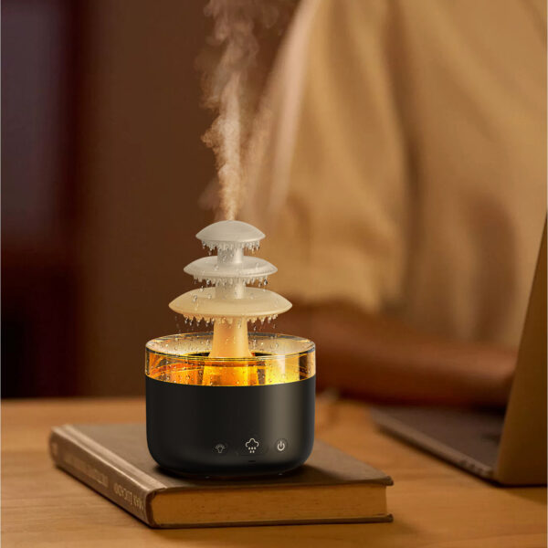 New Cloud Rain Air Humidifier Essential Oil Aromatherapy Diffuser USB Mute Mist Air Humidifier With Colorful Light - Image 5