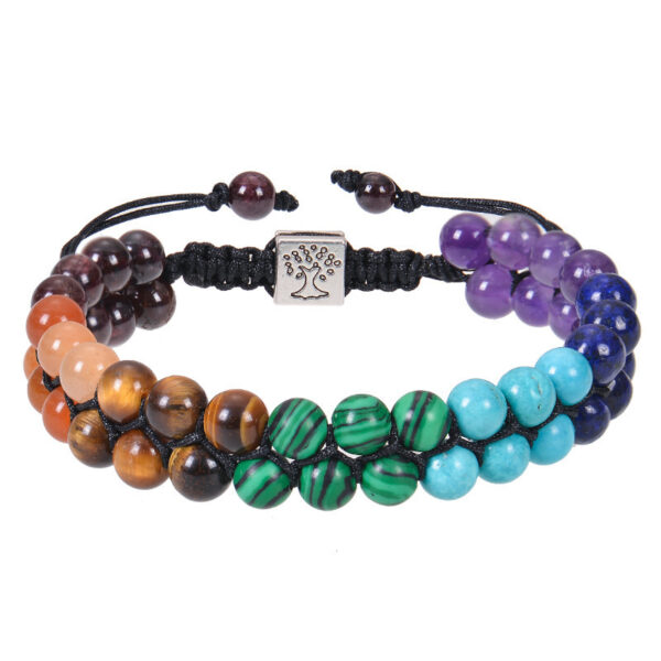 Fashion Jewelry 6mm 7 Chakra Stone Bead Yoga Meditation Bracelet Healing Crystal Double Layer Natural Gemstone Beaded Anxiety Bracelets For Women - Image 6