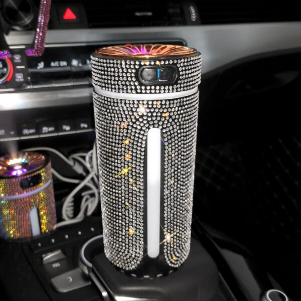 Luxury Diamond Car Humidifier LED Light Car Diffuser Auto Air Purifier Aromatherapy Diffuser Air Freshener Car Accessories For Woman - Image 3