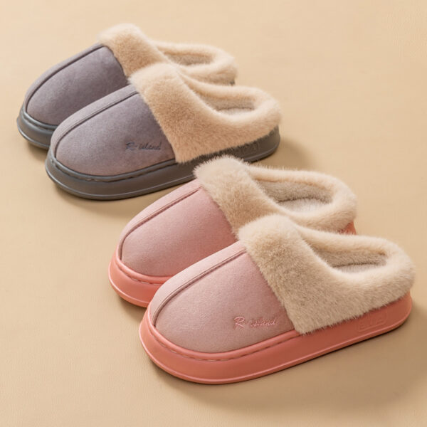 New Winter Cosy Warm Couple Style Concise Fluffy Slippers Women Men Non-slip Soft Slides Indoor Mule Ladies' Home Cotton Shoes - Image 10