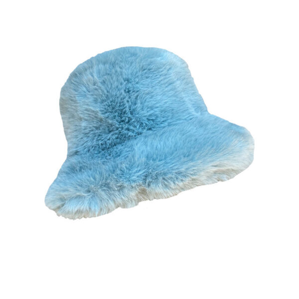 All-match Long Fur Warm Bucket Hat - Image 9